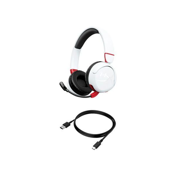 Гарнитура игровая Cloud Mini, mini-jack/BT, 1.2м, белый-красный HyperX RC_7G8F2AA фото