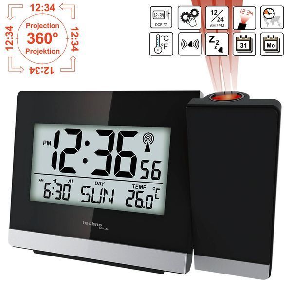 Годинник проекційний Technoline WT536 Black (WT536) DS_DAS301196 фото