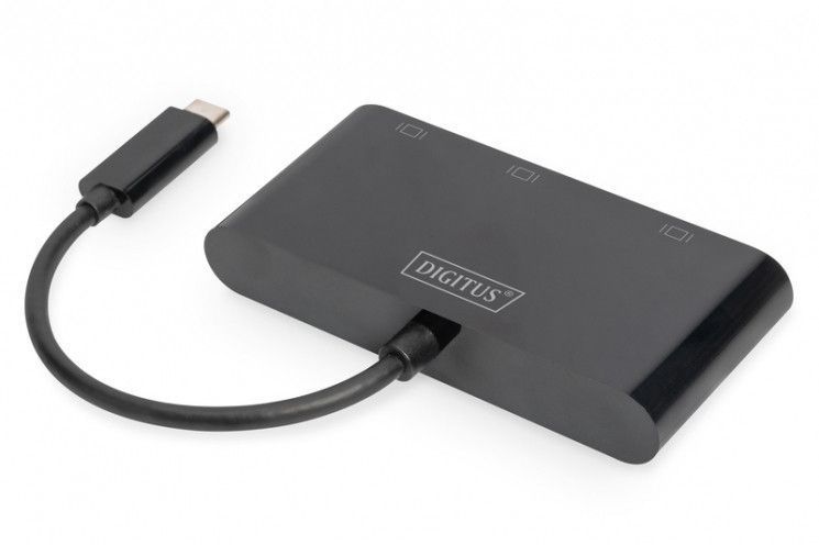 Адаптер Digitus USB-C - HDMI+DP+VGA, M/F, 0.11 m RC_DA-70859 фото