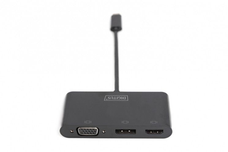 Адаптер Digitus USB-C - HDMI+DP+VGA, M/F, 0.11 m RC_DA-70859 фото