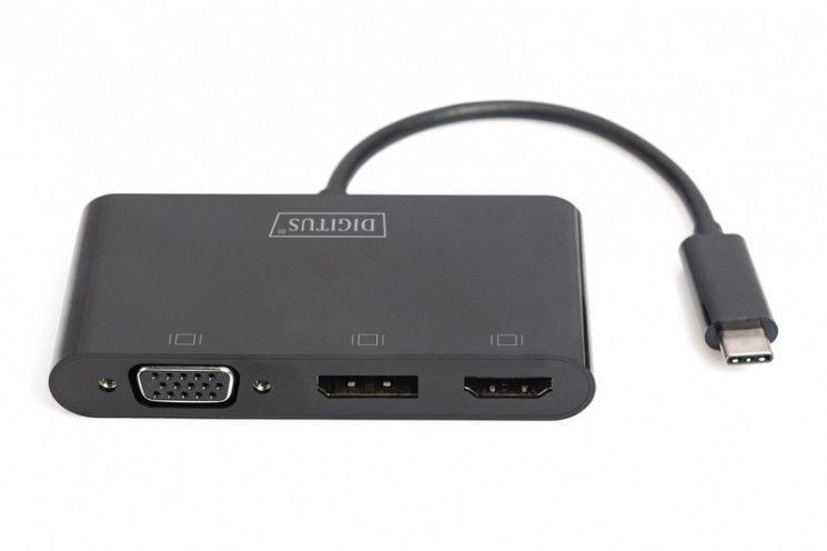 Адаптер Digitus USB-C - HDMI+DP+VGA, M/F, 0.11 m RC_DA-70859 фото