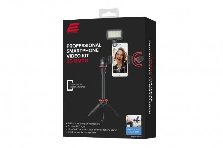 Микрофон с триподом для мобильных устройств 2Е MM011 Vlog KIT, 3.5mm RC_2E-MM011 фото