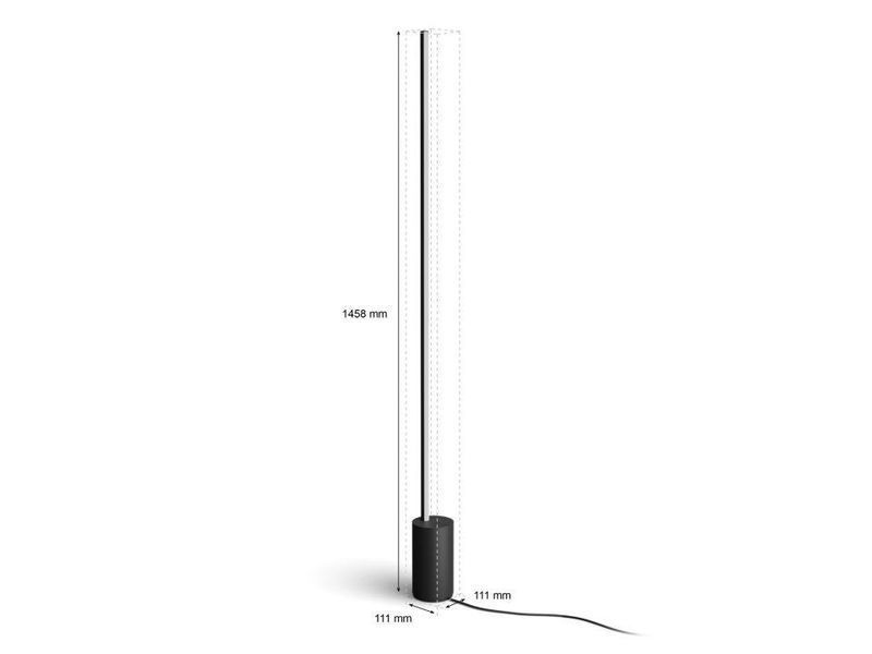 Торшер розумний Philips Hue Signe, 2000-6500, RGB, Gradient, ZigBee, дим, 145см, чорний RC_915005987201 фото