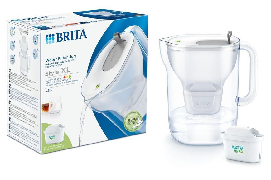 Фильтр-кувшин Brita Style XL LED MXPro 3.6л (2.3л очищенной воды) серый RC_1052803 фото