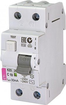 Автоматичний вимикач ETI KZS-2M C [10/0,03 тип AC (10kA)] RC_2173122 фото