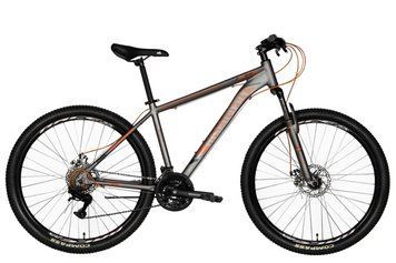 Велосипед алюміній 27.5 Discovery BASTION AM DD frame-17 сріблясто-помаранчевий (матовий) 2024 VT_OPS-DIS-27.5-063 фото