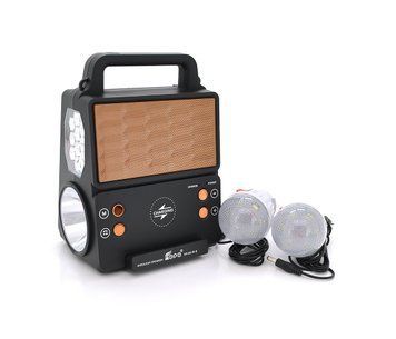 Ліхтар переносний KENSA FP-05-W-S-L+Solar+FM+MP3+Bluetooth+AUX, 2 лампи дод. освітлення, 2 режими, заряд від 5V, батарея 2*18650, U_28996 фото
