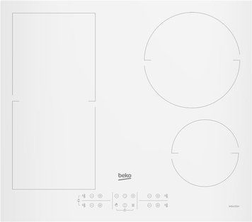 Варочная поверхность Beko индукционная, 60см, расширенная зона, белый RC_HII64200FMTW фото