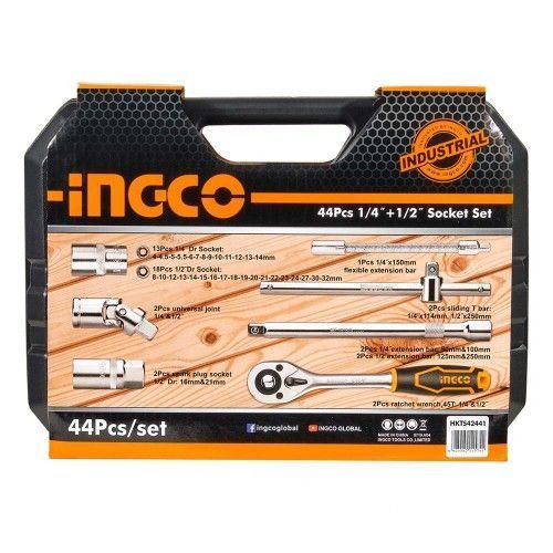 Набір головок торцевих 1/4" та 1/2" 44 предмети INGCO INDUSTRIAL IN_HKTS42441 фото