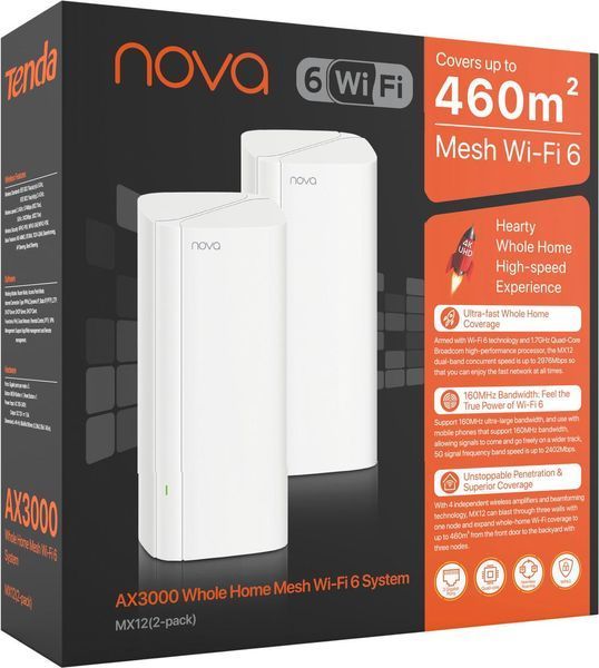 Система WiFi-Mesh MX12 NOVA AX3000, 2мод Tenda RC_MX12-KIT-2 фото
