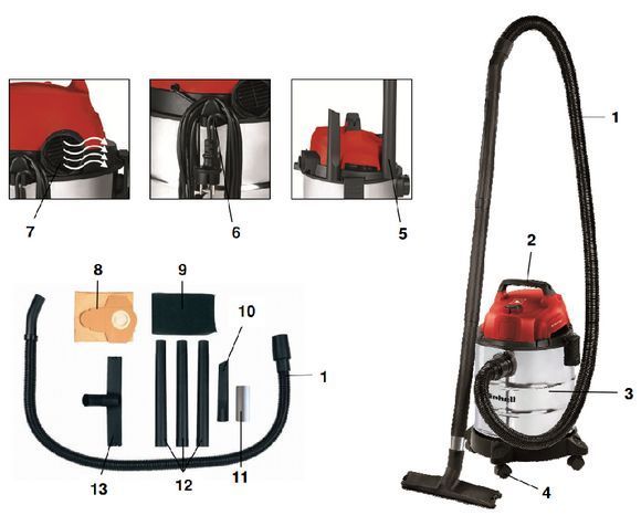 Пылесос Einhell TC-VC 1812 S RC_2342370 фото