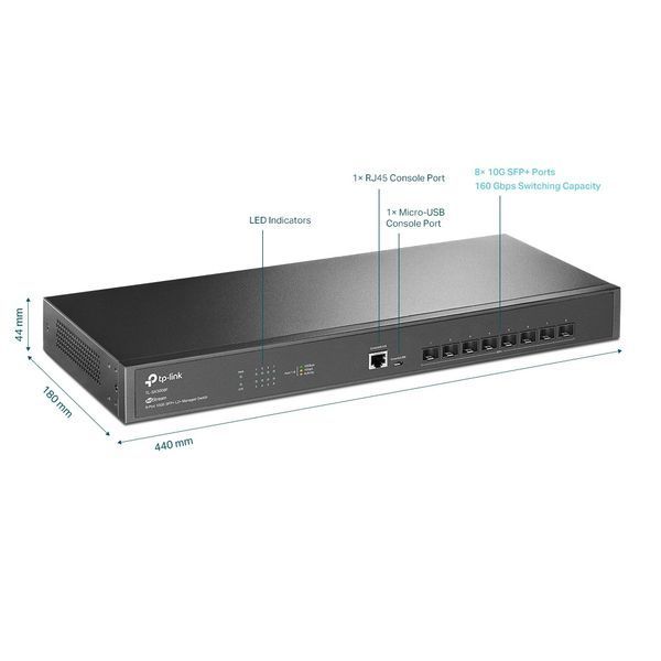 Комутатор TP-LINK TL-SX3008F 8xSFP+, керований L2 RC_TL-SX3008F фото