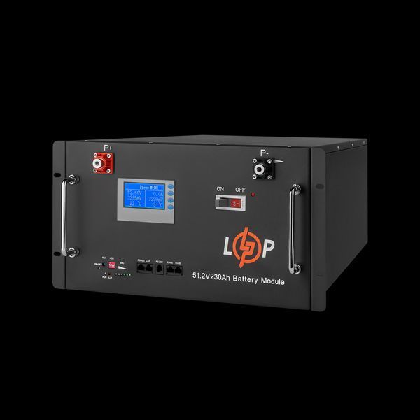 Акумулятор LP LiFePO4 48V (51,2V) - 230 Ah (11776Wh) (Smart BMS 200A) с LCD RM LP_20331 фото