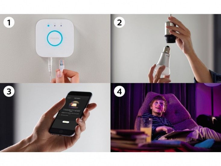 Стартовий комплект Philips Hue Color (Bridge, Dimmer, лампа E27 RGB 3шт) RC_929002216825 фото