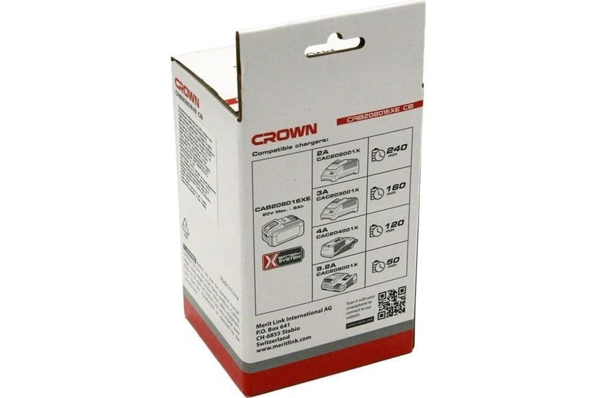 Акумулятор CROWN CAB 208016 XE CB (20 В / 8 A/год) HY_090116064 фото