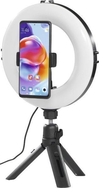 Трипод смартфона Hama Smart-80 V2, кулястий, 9.5cм, Bluetooth, зі світлодіодним кільцем, чорний RC_00004657 фото