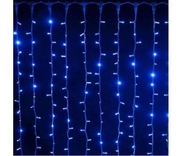 Гірлянда Voltronic 560LED (Водоспад) колір - синій, 8 режимів, розмір 3*3метра, прозора ізоляція U_10121 фото