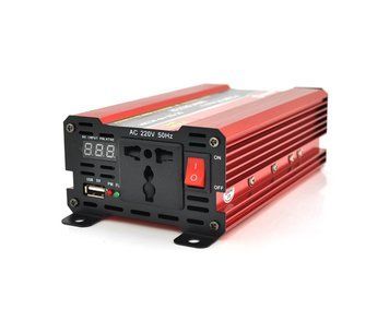 Інвертор напруги NV-1000 (600Вт)+LCD, 12/220V, approximated, 1 універсальна розетка, клем + крокодили U_27616 фото