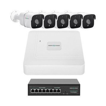 Комплект відеоспостереження на 5 камер GV-IP-K-W87/05 5MP LP_29481 фото