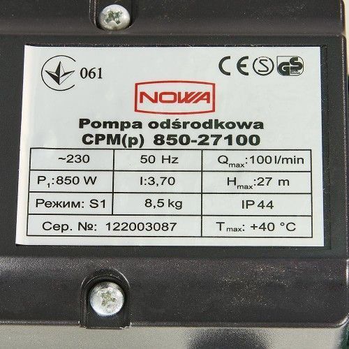 Насос центробежный NOWA CPM(p) 850-27100 IN_148882 фото