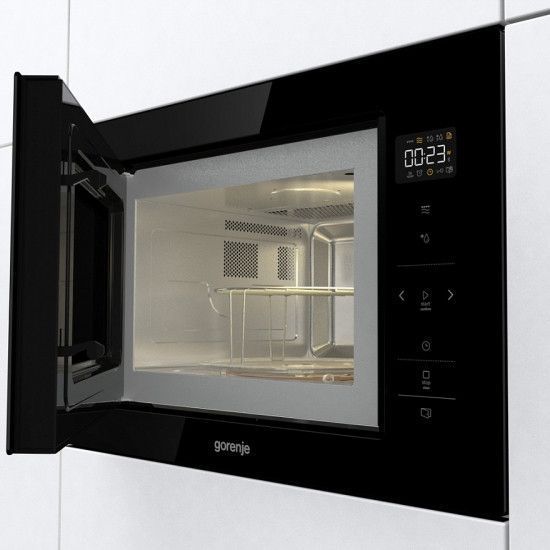 Мікрохвильова піч Gorenje BM251SG2BG вбудовувана, 25л, електр. управл., 900Вт, гриль, дисплей, чорний RC_BM251SG2BG фото