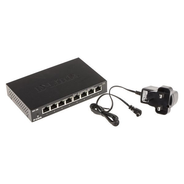 Комутатор D-Link DES-108 8xFE, Некерований, Метал RC_DES-108 фото