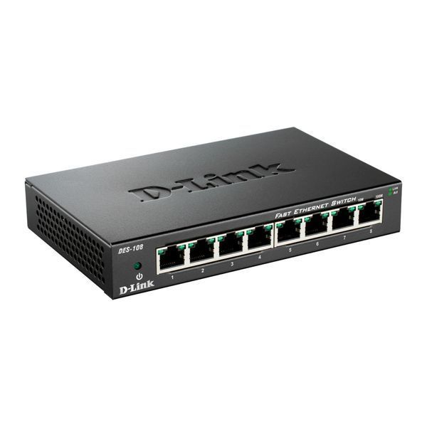 Комутатор D-Link DES-108 8xFE, Некерований, Метал RC_DES-108 фото