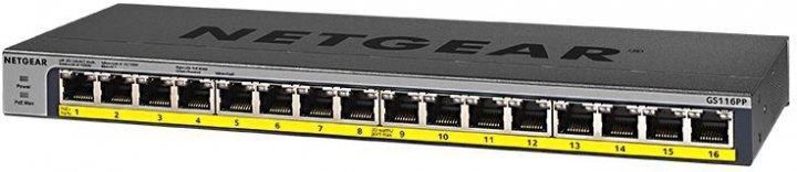 Комутатор NETGEAR GS116PP 16xGE PoE, 183Вт, Некерований RC_GS116PP-100EUS фото
