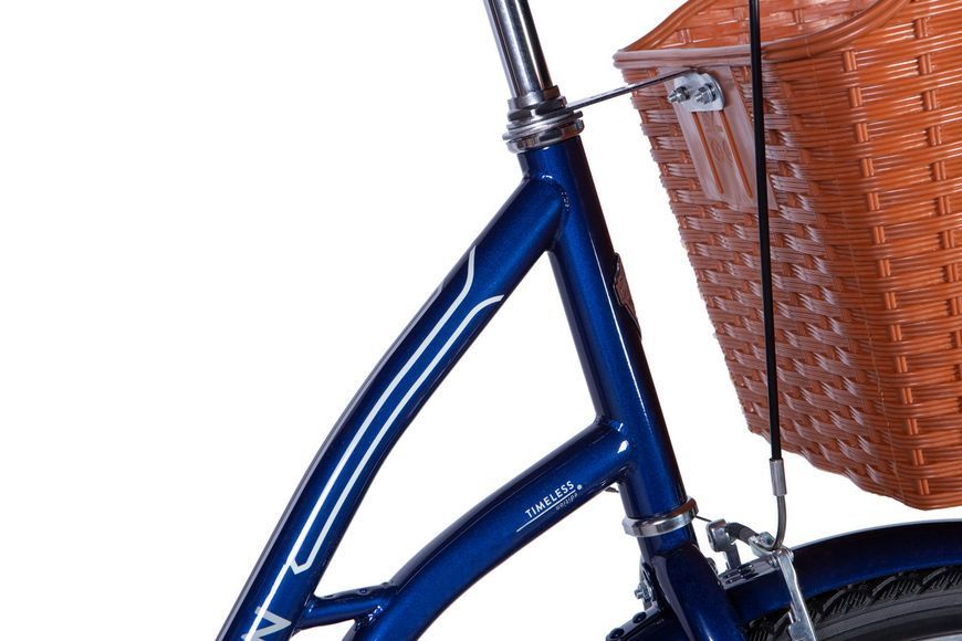 Велосипед сталь 28 Dorozhnik OBSIDIAN гальмівна рама-19,5" темно-синій з багажником задн St з корзиною Pl з крилом St 2024 VT_OPS-D-28-369 фото