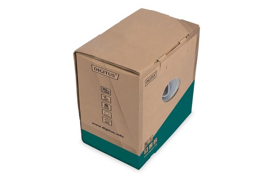 Кабель Digitus CAT 5e U-UTP кручена пара, довжина 305м, оболонка PVC RC_DK-1511-V-305-1 фото