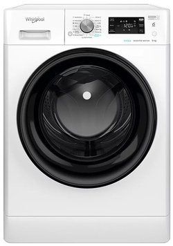 Стиральная машина Whirlpool фронтальная, 9кг, 1400, A+++, 60см, дисплей, пара, инвертор, черный люк, белый RC_FFB9448BVUA фото