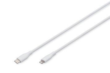 Digitus Кабель USB-C > Lightning зарядки/синхронизации, 2м, USB 2.0, 60W, силиконовый, белый RC_AK-600110-020-W фото