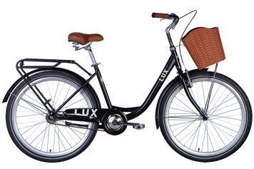 Велосипед ST 26" Dorozhnik LUX Velosteel рама-17" черный (матовый) с багажником задн. St с корзиной Pl с VT_OPS-D-26-240 фото