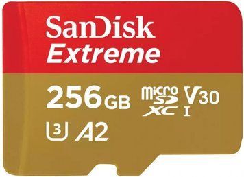 Карта памяти SanDisk microSD 256GB C10 UHS-I U3 R190/W130MB/s Extreme V30 RC_SDSQXAV-256G-GN6MN фото