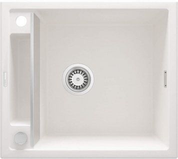 Мойка кухонная Deante Magnetic, гранит, квадрат, без крыла, 560х500х219мм, чаша &ndash; 1, накладная, алебастр RC_ZRM_A103 фото