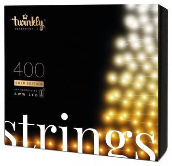 Гірлянда Smart LED Twinkly Strings AWW 400, Gen II, IP44, довжина 32м, чорний кабель RC_TWS400GOP-BEU фото