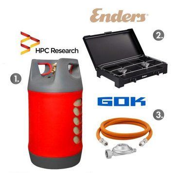 Набір: плита Enders Dalgety Black 2+ балон HPCR 24,5 л БЕЗКОШТОВНА ДОСТАВКА!!! EN_1855N24 фото