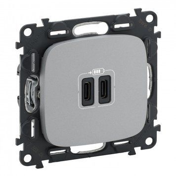 Legrand Розетка Valena ALLURE USB-С+USB-С, 3А 5В, алюміній RC_755347 фото