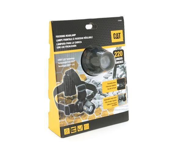 Фонарь налобный CAT FOCUSING CT4200, 220LM, 3 режима, корпус металл, питание от 3*ААА, Box U_39185 фото