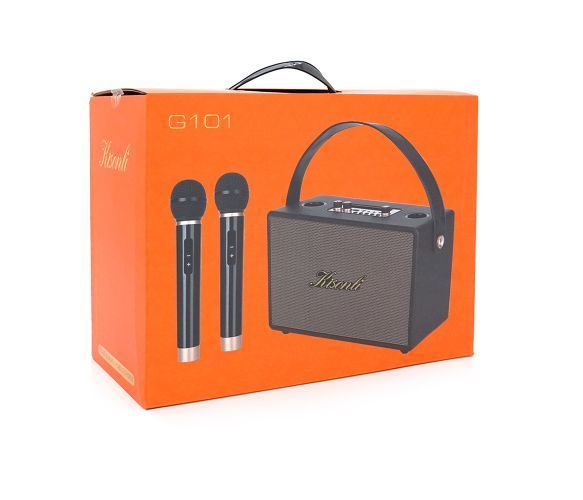 Колонка Kisonli G101 Bluetooth 5.0, два мікрофони, 2х15W, 2400m Аг, USB, DC: 5V/1A, Чорний, Q8 U_31285 фото