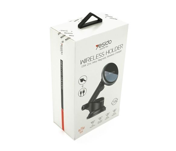 Автотримач Yesido C132+ Wireless Charging 15W, кріплення на торпеду, магніт, Black, Box U_38162 фото