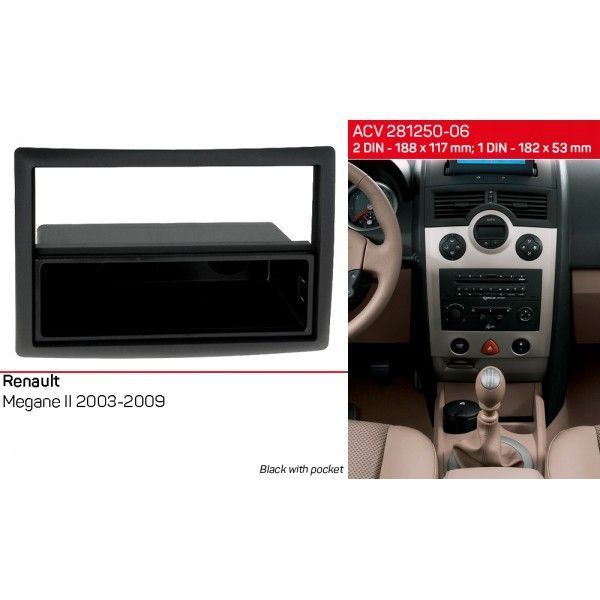 Перехідна рамка ACV 281250-06 для Renault Megane 2003-2009 AV_281250-06 фото