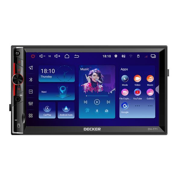 Універсальна автомагнітола 2 DIN Decker DV-771 6x128Gb DSP 4G 4G 7 CY_НФ-00005039 фото