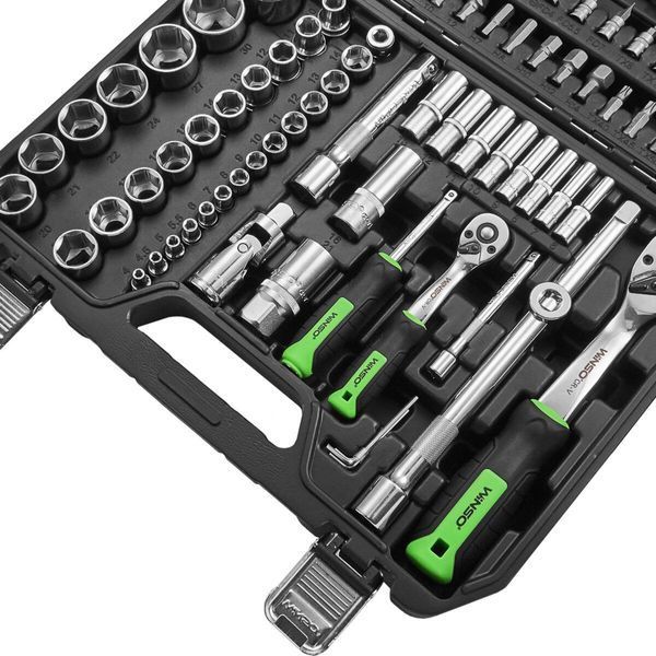 Профессиональный набор инструментов в кейсе Winso Pro 1/2", 1/4" 72T, CR-V, 110ед. LI_924110 фото