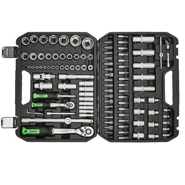 Профессиональный набор инструментов в кейсе Winso Pro 1/2", 1/4" 72T, CR-V, 110ед. LI_924110 фото