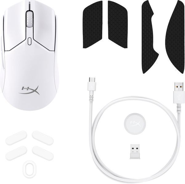 Мышь HyperX Pulsefire Haste 2 mini, RGB, USB-A/WL/BT, белый RC_7D389AA фото