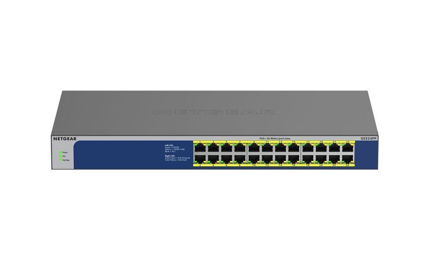 Комутатор GS524PP 24xGE PoE+(300Вт), некерований NETGEAR RC_GS524PP-100EUS фото