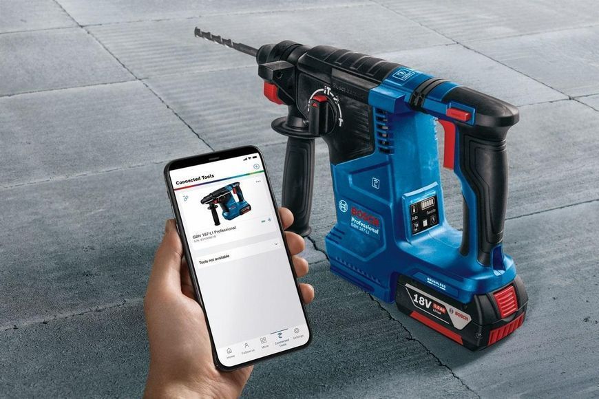 Перфоратор аккумуляторный Bosch GBH 187-LI SDS-Plus 18В 2.4Дж 2.9кг без АКБ и ЗП RC_0.611.923.020 фото