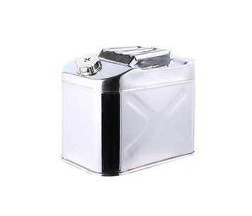 Каністра Merlion ML201-20L, нержавіюча сталь + гнучка лійка, об'єм - 20 л, 370х260х310мм, вага - 2.30 кг, колір - сріблястий U_33323 фото