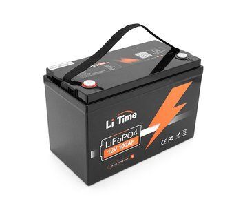Акумуляторна батарея Li-TIME LiFePO4 12.8V 100Ач 1280Wh, (100/100A) M8, 329*172*214mm U_38033 фото